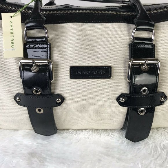 LONGCHAMP Twill & Leather Medium Duffle Tote - Picture 8 of 12